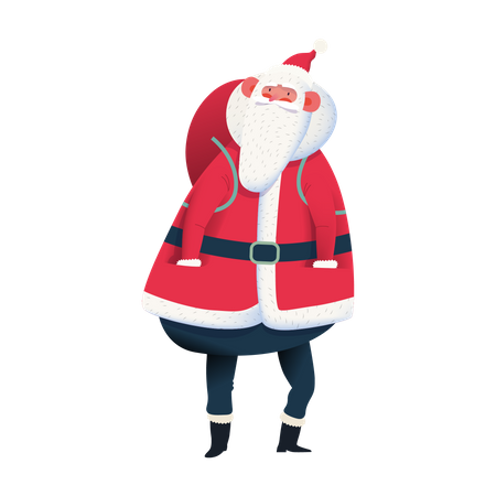 Santa with gift bag Illustration