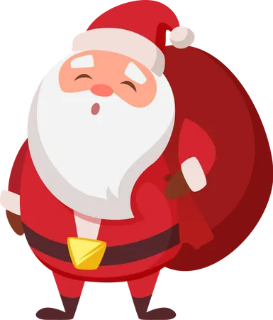 Santa with gift bag  Illustration