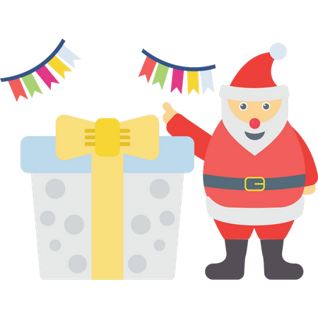 Santa with gift  Illustration