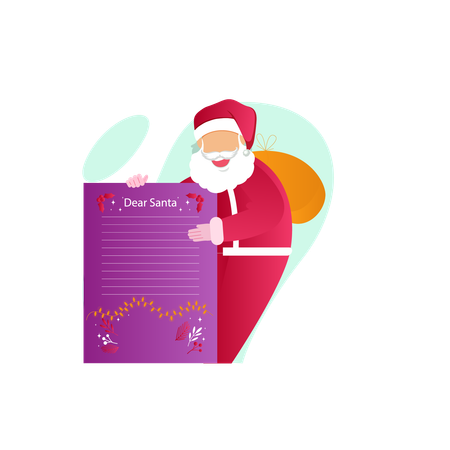 Santa with gift list  Illustration