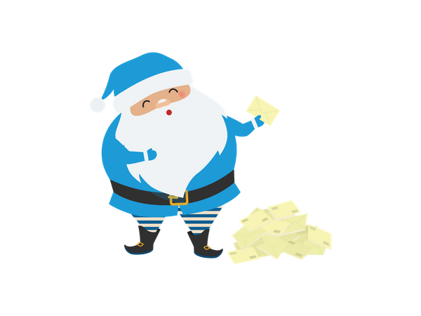 Santa With Gift Request  Illustration