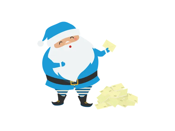 Santa With Gift Request  Illustration