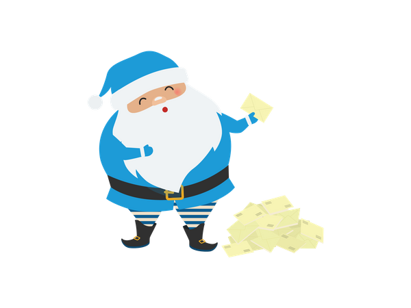 Santa With Gift Request Illustration