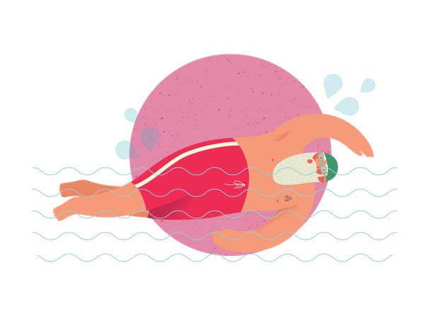Santaclaus swimming in the pool  Illustration