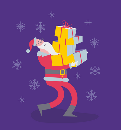 Santaclaus With Gifts  Illustration