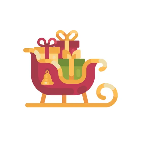 Santa's Sleigh With Presents  Illustration