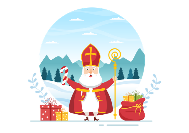 Dia de São Nicolau ou Sinterklaas  Ilustração