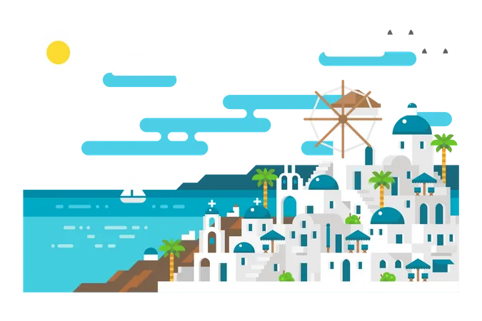 Santorini  Illustration