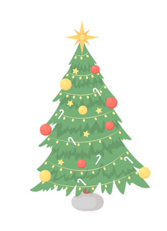 Sapin de Noël avec étoile  Illustration
