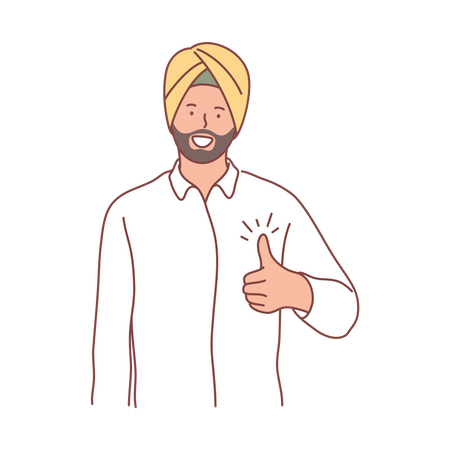 Sardaji showing thumb up  Illustration