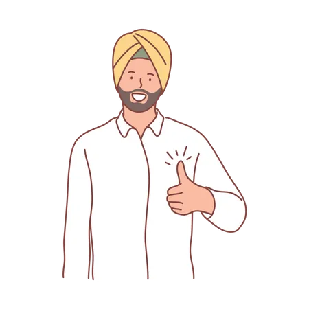 Sardaji showing thumb up  Illustration