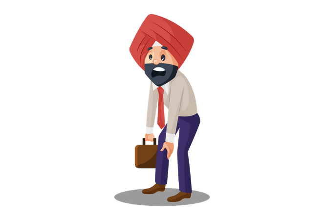 Sardarji is tired  Illustration