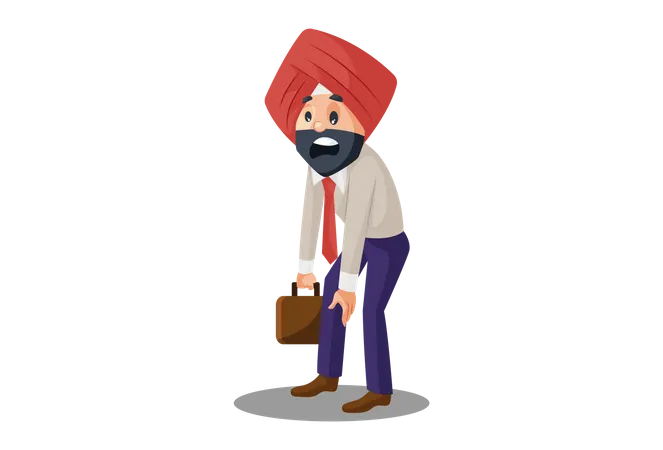 Sardarji is tired  Illustration