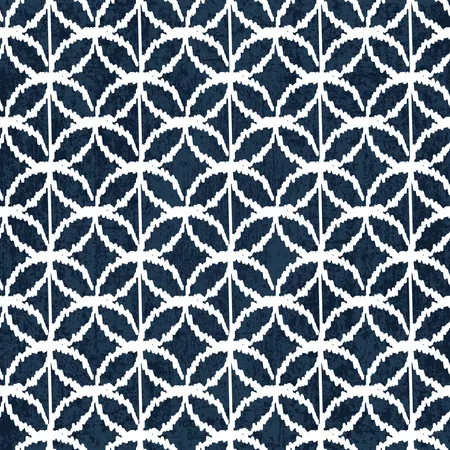 Sashiko indigo dye pattern with traditional white Japanese embroidery  Illustration