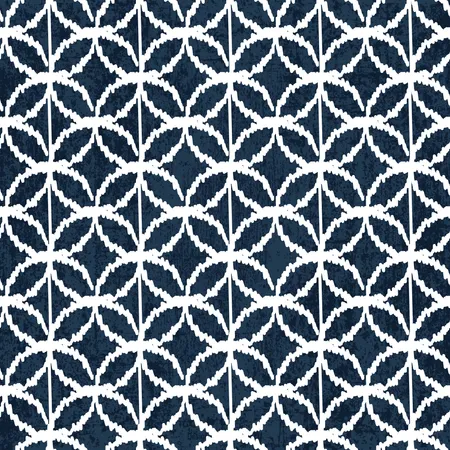 Sashiko-Indigofarbmuster mit traditioneller weißer japanischer Stickerei  Illustration