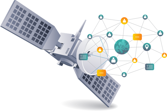 Satellite Communication Technology  Illustration