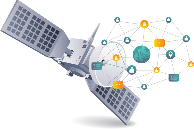 Satellite Communication Technology  Illustration