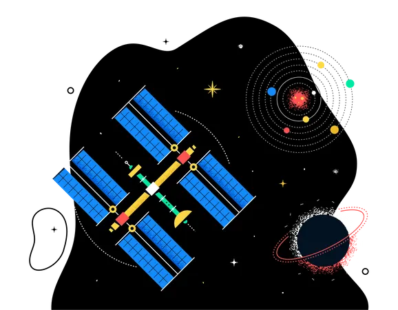 Satellite in space  Illustration