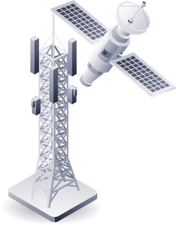 Satellite network information technology  Illustration