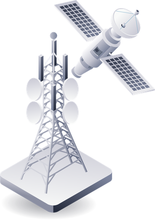 Satellite network information technology  Illustration