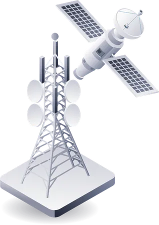 Satellite network information technology  Illustration