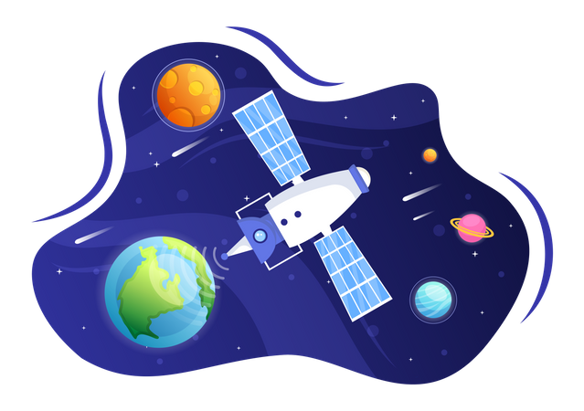 Satellites du réseau 5G  Illustration