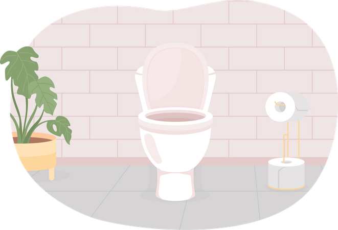 Saubere Toilettenschüssel im Badezimmer  Illustration