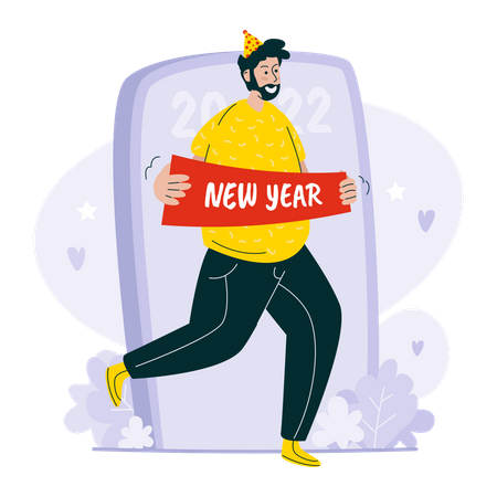 Saudações de ano novo de 2022  Ilustração