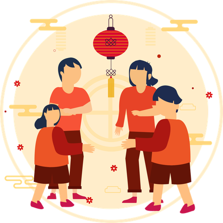 Saudações de ano novo chinês  Ilustração