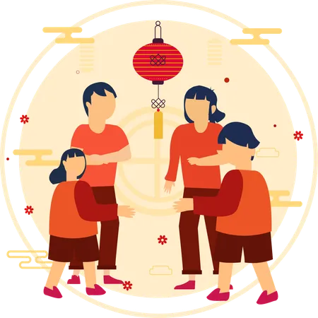 Saudações de ano novo chinês  Ilustração