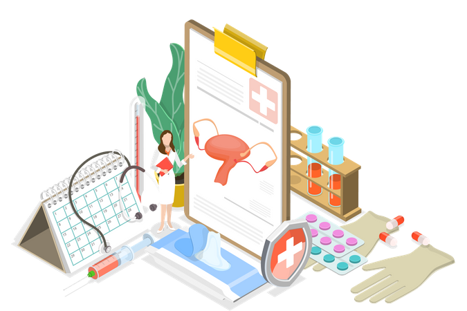 Saúde reprodutiva feminina  Ilustração