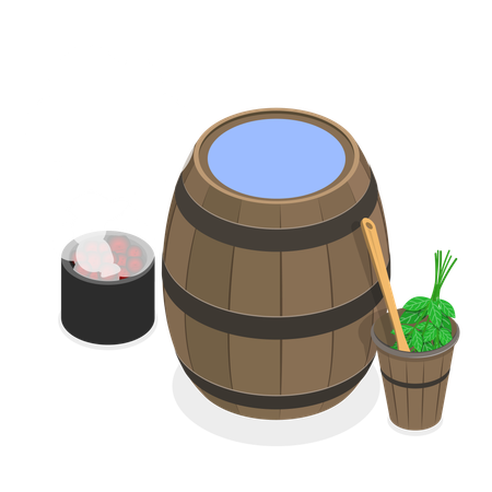 Sauna and spa room  Illustration