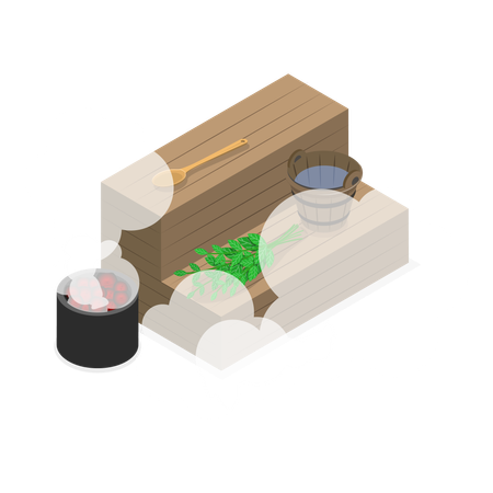 Sauna and spa room  Illustration