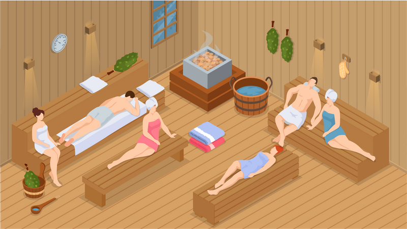 Sauna room Illustration