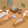 free sauna room illustrations
