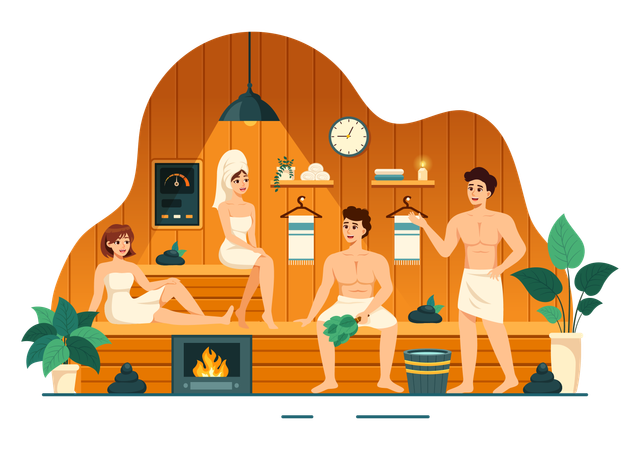 Sauna Session  Illustration