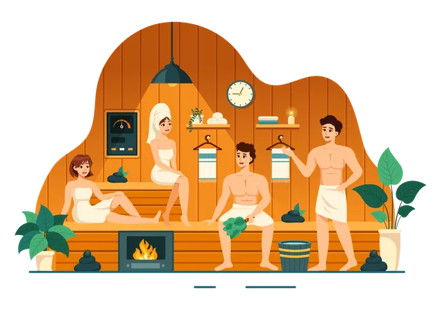 Sauna Session  Illustration