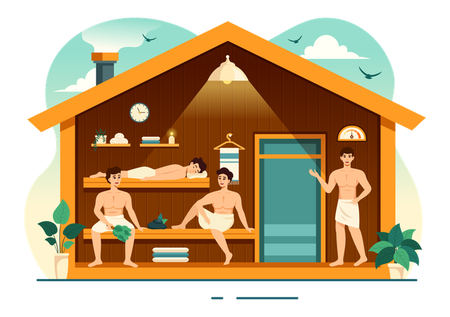 Sauna Therapy  Illustration