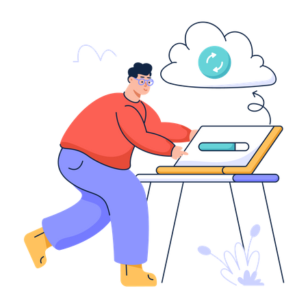 Sauvegarde des données dans le cloud  Illustration