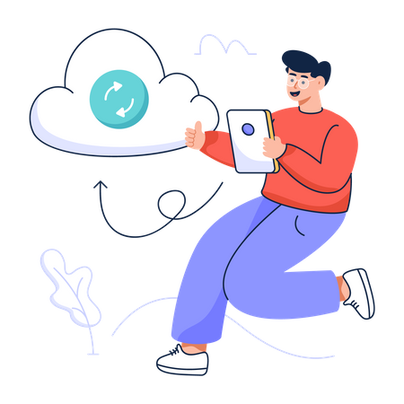 Sauvegarde sur le cloud  Illustration