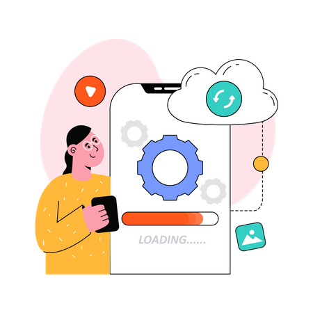 Sauvegarde sur le cloud  Illustration