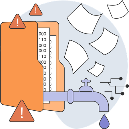 Save data leakage from hacking  Illustration