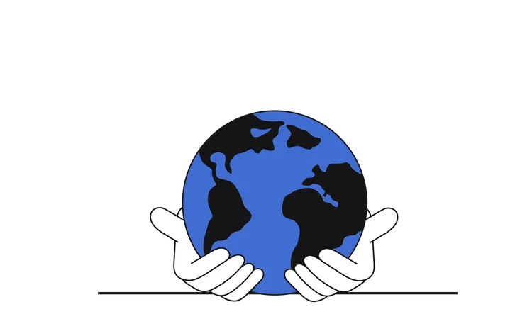 Save Earth And Hands Holding Planet Vector Illustration Concept Ecology World And Global Nature Environment Protect And Organic Friendly Volunteer Eco Help And International Support Ecological Illustration