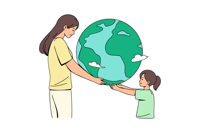 Save earth for future generation  Illustration