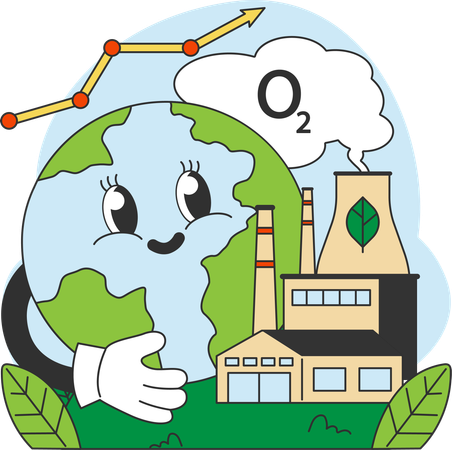 Save earth from industrial pollution  Illustration