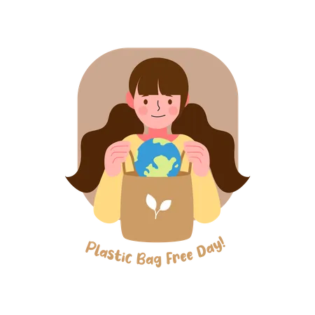 Save Earth from Plastic bag Illustration