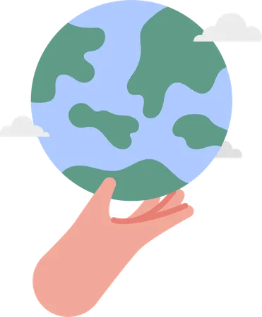 Save earth with hand  Illustration