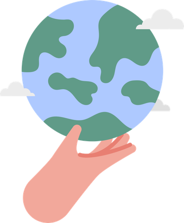 Save earth with hand  Illustration