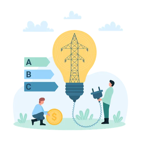 Save energy and electricity  Illustration