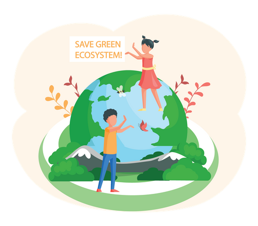Save Green Ecosystem Illustration